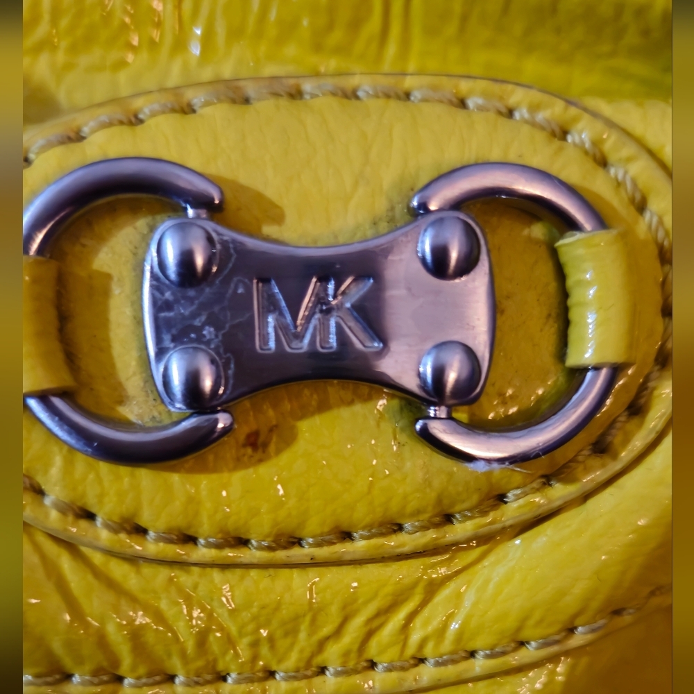 Michael Kors Mustard Yellow Patent Leather Satchel Bag - Picture 14 of 15